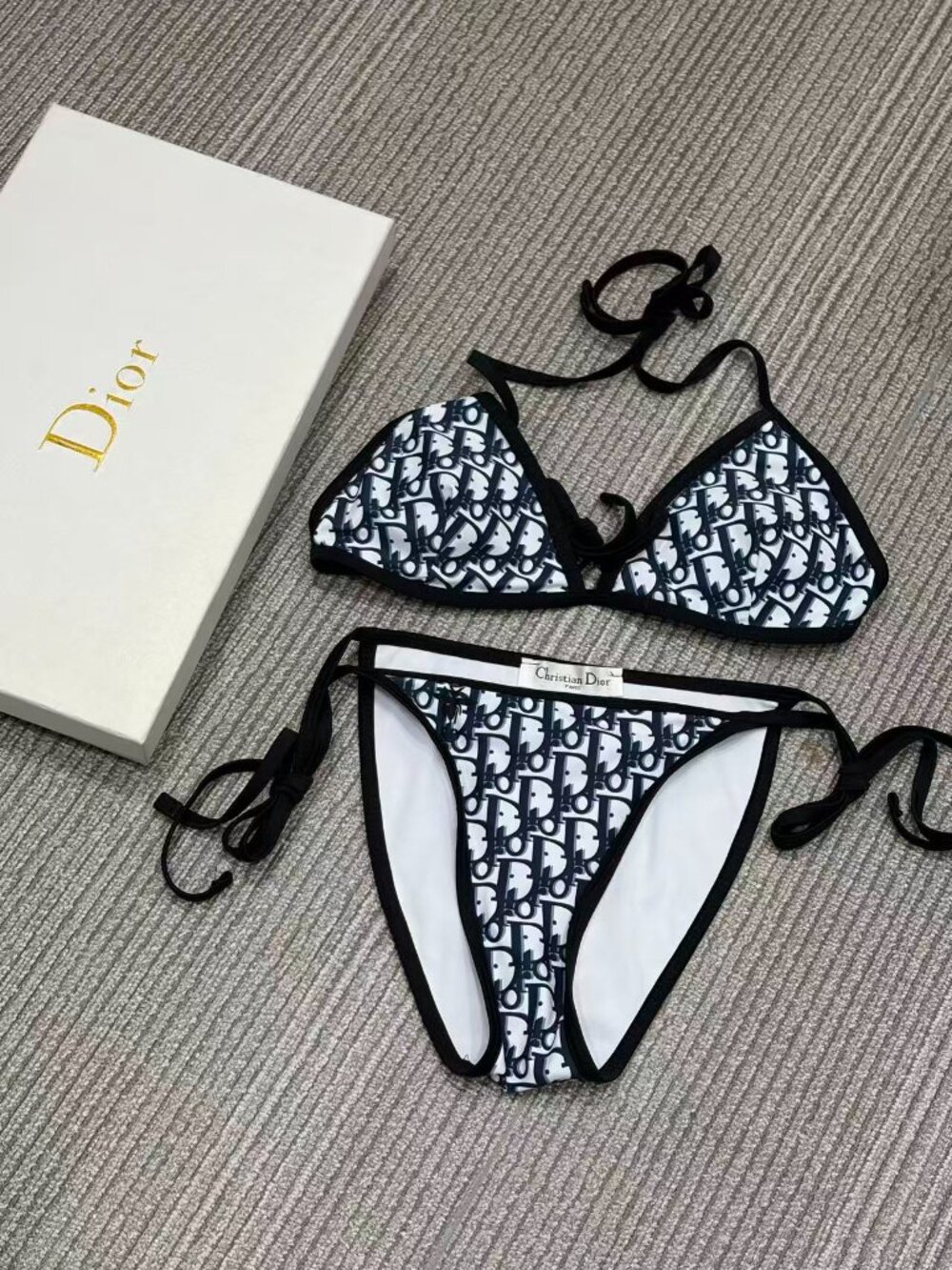 Dior Oblique Monogram Two Piece Triangle Bikini